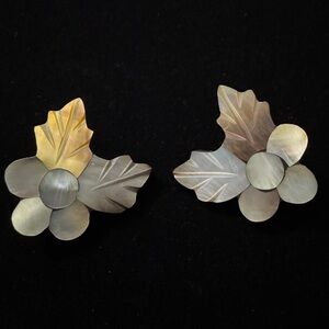 Elegant Carved Shell Floral Earrings